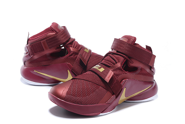 Nike LeBron Solider 9 Red Wine Basketball Shoes - Click Image to Close